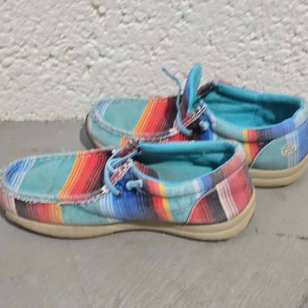 Vibrant Striped Womens Moccasins Size 11 - Picture 4 of 8